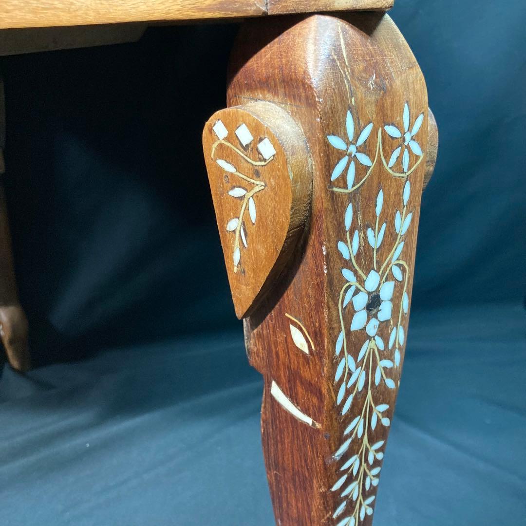 象嵌細工 アジアン家具 ローテブル インド家具 象モチーフ