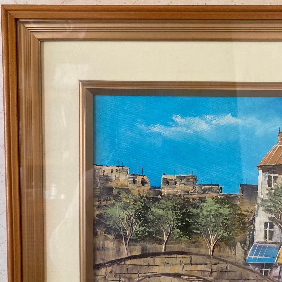 風景画 パリの街角額縁付き