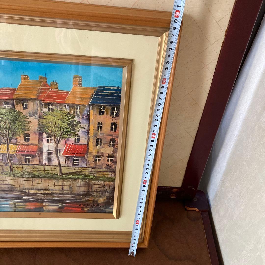 風景画 パリの街角額縁付き