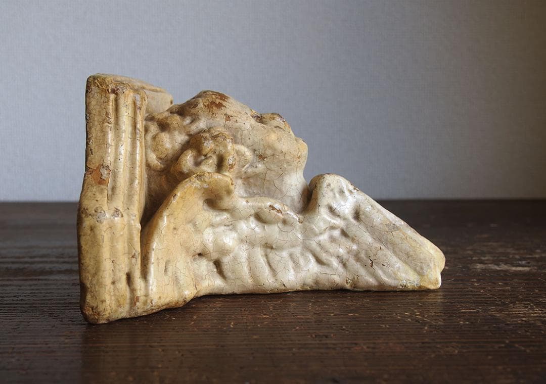 天使のコンソール 彫刻 ウォールシェルフ 家具部品 装飾 サルベージ/K355