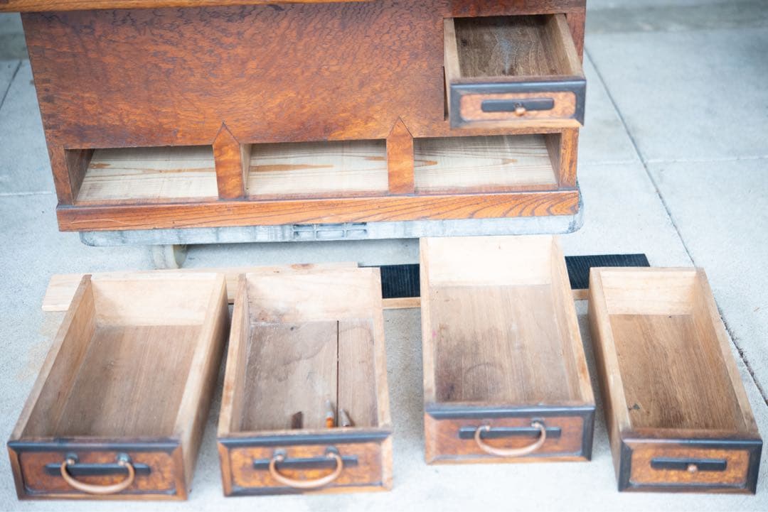 長火鉢　天然木 骨董 古民具 囲炉裏 座卓 和家具 火鉢