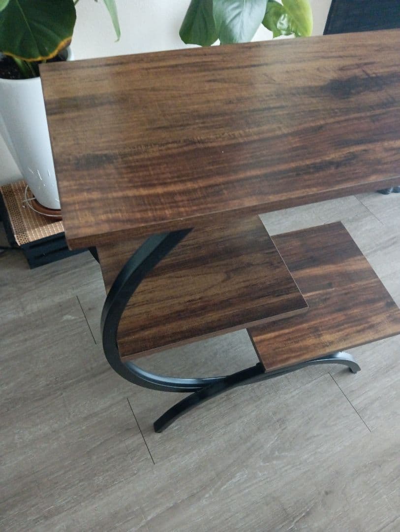 ダークブラウン 　サイドテーブル 　アイアン　リビング　ティーテーブル