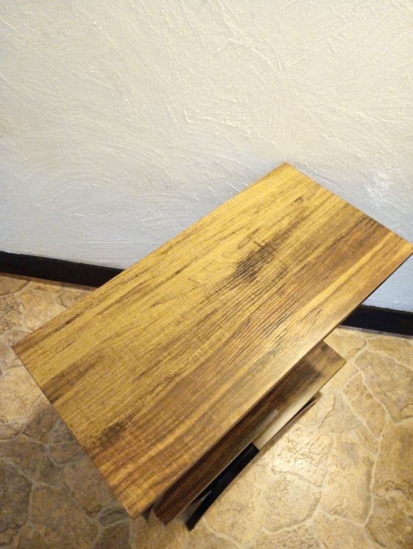 ダークブラウン 　サイドテーブル 　アイアン　リビング　ティーテーブル