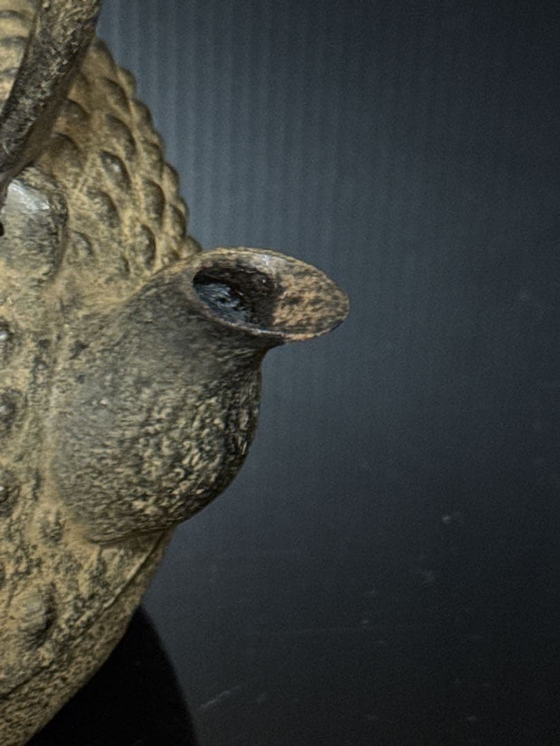 九代 小泉仁左衛門 造 大霰古銭紋 鉄瓶 桐共箱付 未使用 茶道具