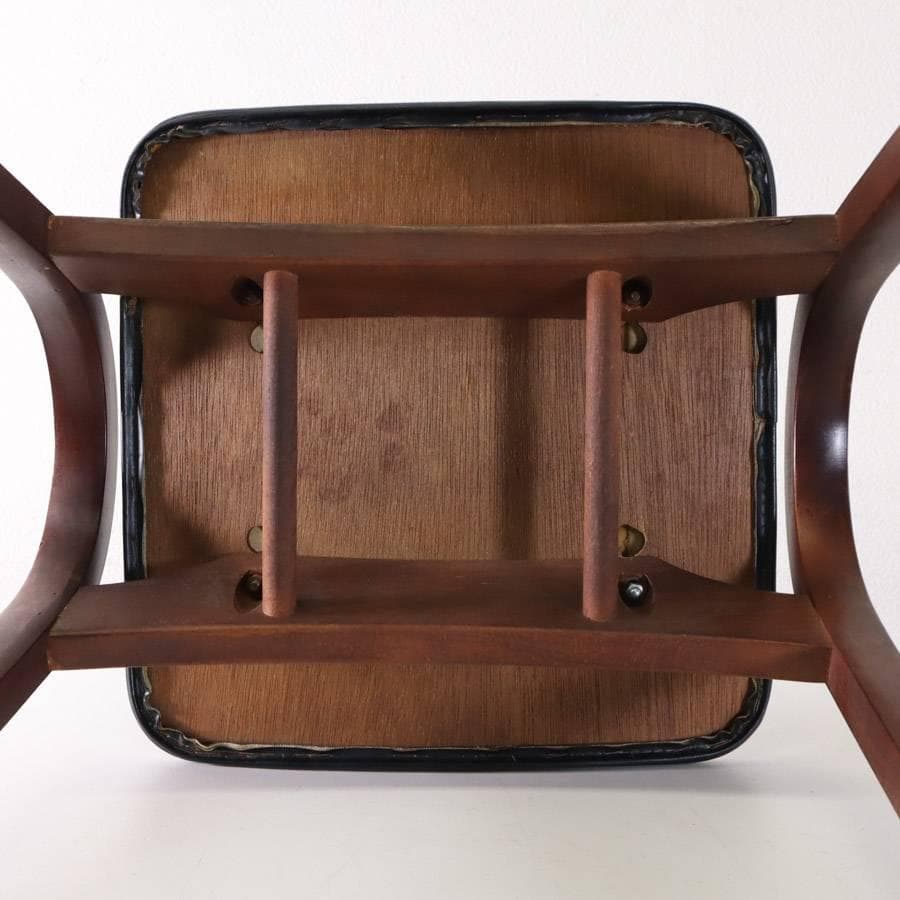 秋田木工 IDC大塚 No.202 剣持勇 スタッキングスツール 黒 PVC