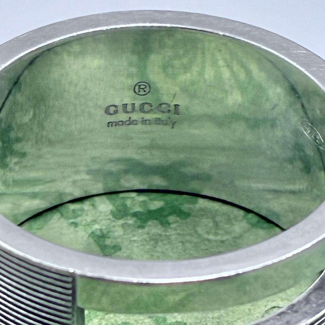 【美品】GUCCI グッチ ブランデッドG リング 23号 ワイド シルバー