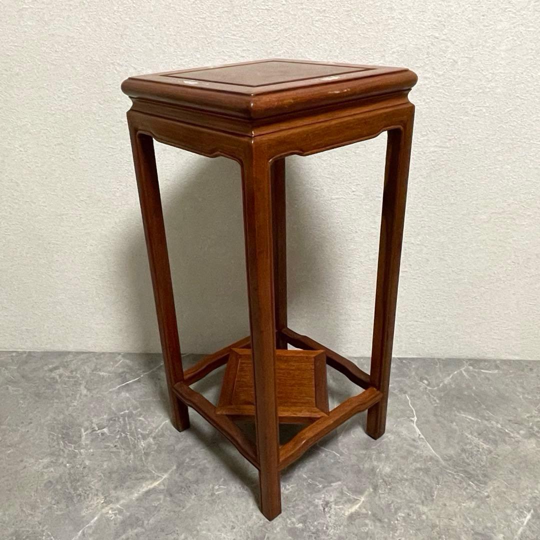 螺鈿細工 唐木　木工象嵌 花台　盆栽台