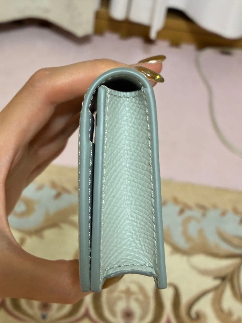 CELINE ソフトブルー レザー カードホルダー