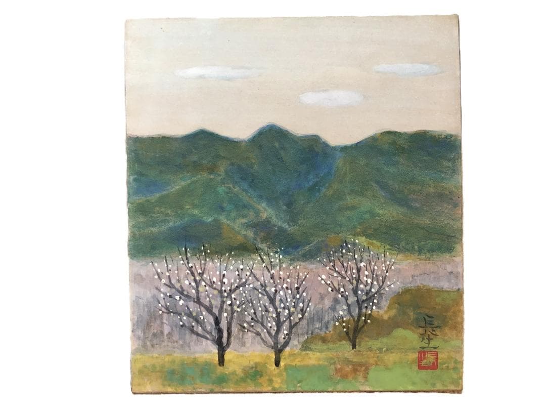 【 秋葉長生 日本画 】　肉筆色紙　状態良好