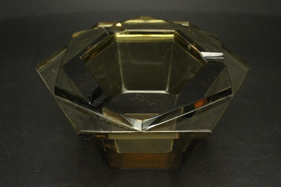 アンティーク レトロ ガラス 灰皿 煙草具(ZE429)