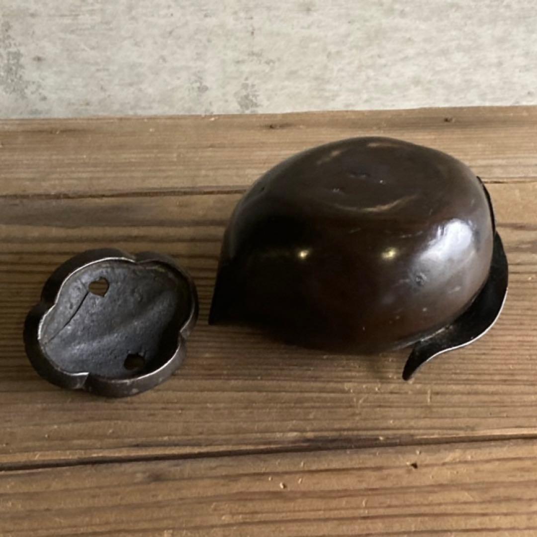 古い味のある香炉 銅製 柿 カタツムリ 小物入れ 置物 和風 工芸品 レトロ
