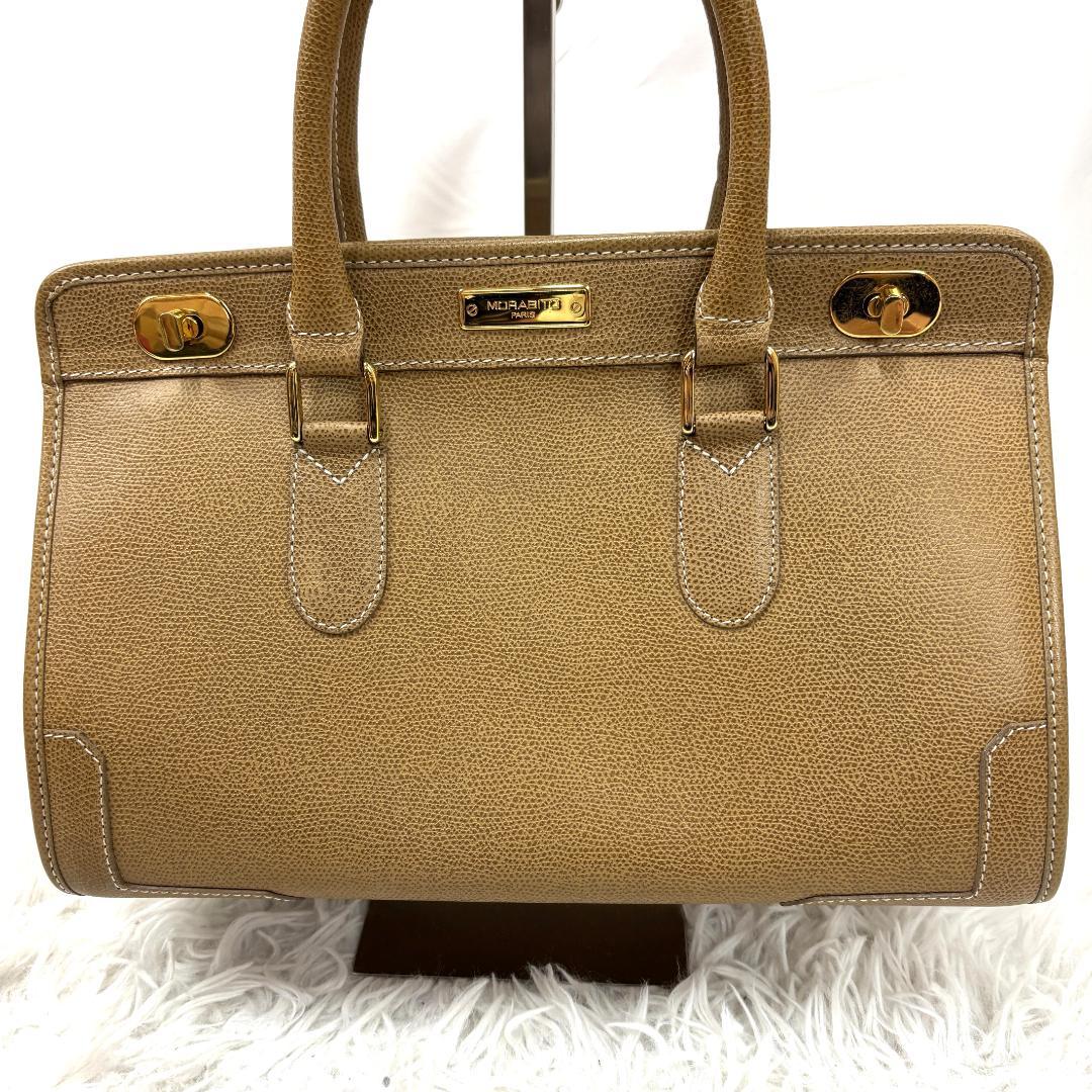☆希少カラー☆ モラビト　本革ターンロック　ハンドバッグ　トート　ゴールド金具