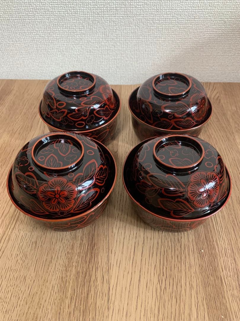 おまとめ　甲斐マロンページ　11点セット　吉野塗　木芙蓉文検懐石道具吉野塗