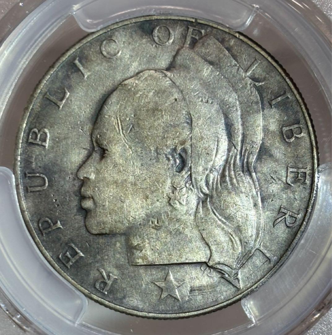 1961年リベリア1ドル銀貨アフリカ女性像 PCGS認証