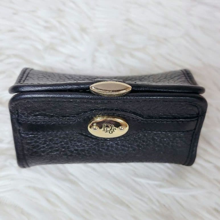 美品✨クリスチャン ディオール Dior ケース 小物入れ がま口 シボ革