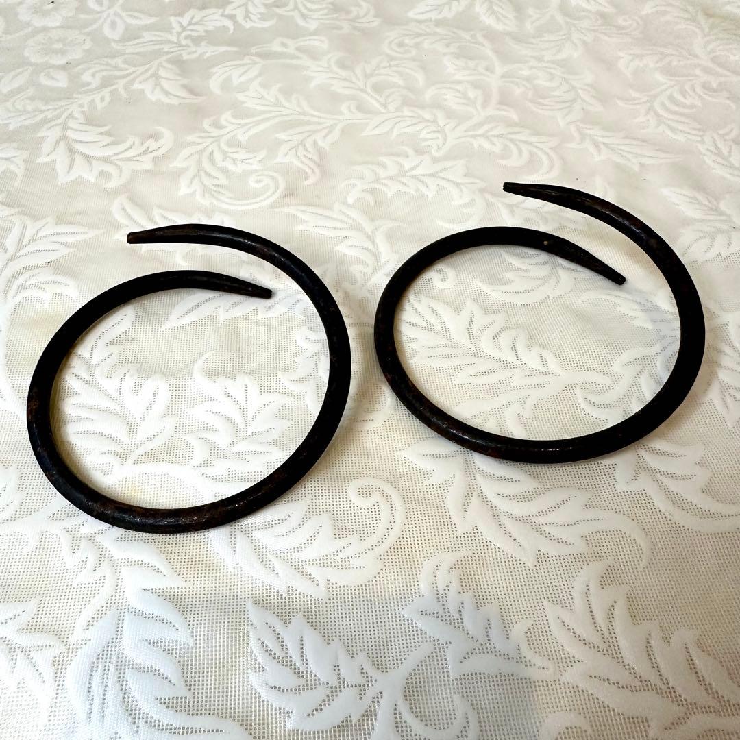 A.Bまとめて購入のみ♦︎未使用品♦︎茶道具　老松地紋　茶窯　窯鐶　釜　鉄製　古道具