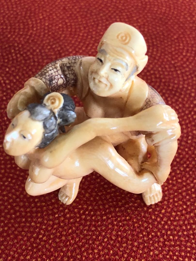 インテリア根付春画裸婦人物透かし彫り現品