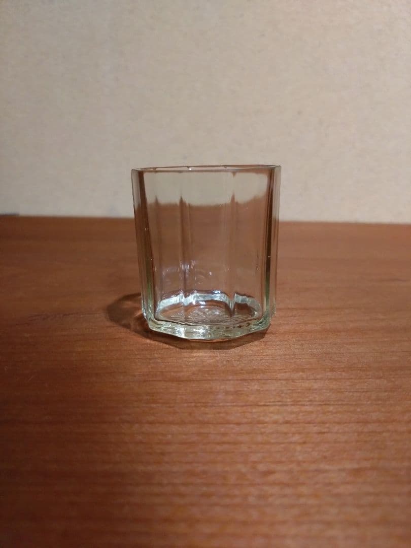 明治ガラス 型吹 10角 猪口