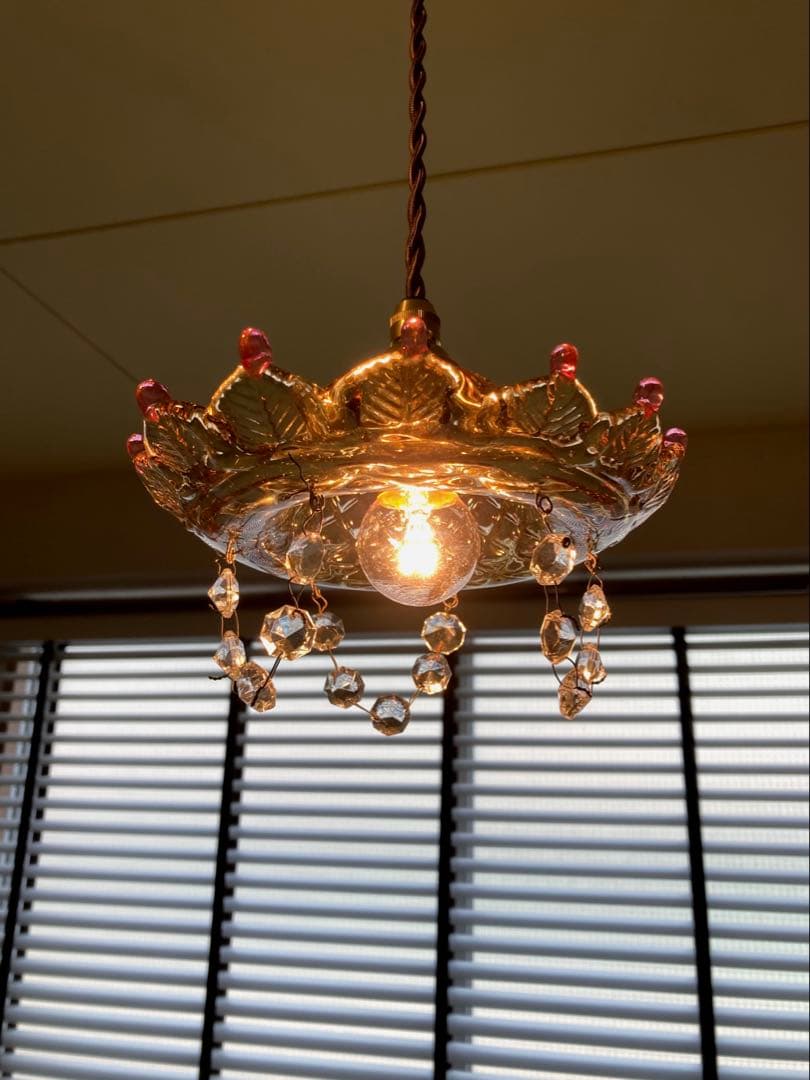 （専用）ムラーノガラス　【王様の帽子】　アンティーク　ランプシェード　1920年