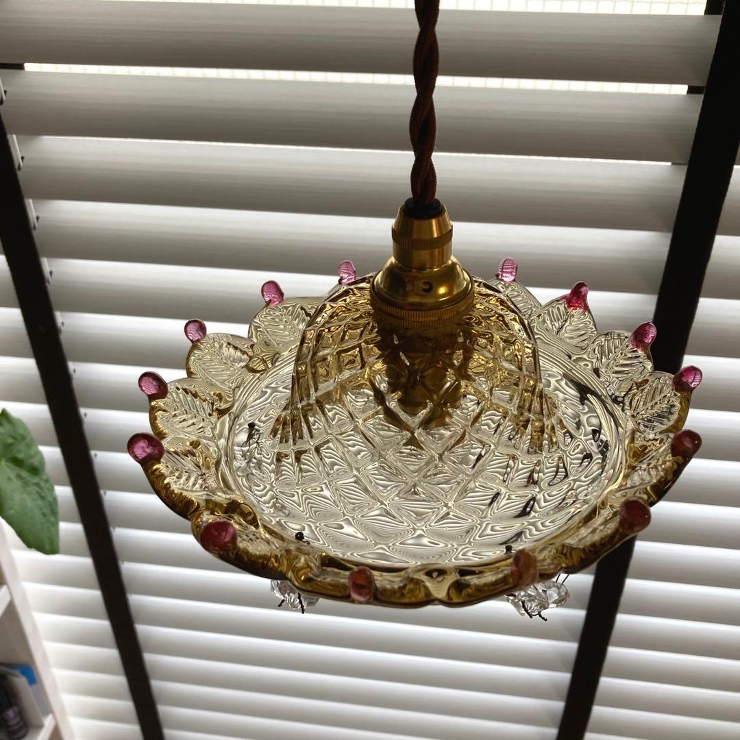 （専用）ムラーノガラス　【王様の帽子】　アンティーク　ランプシェード　1920年