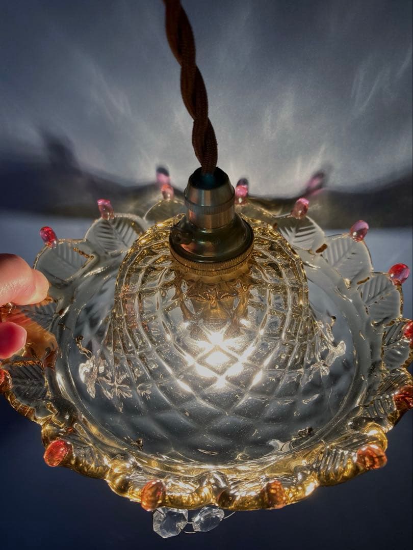 （専用）ムラーノガラス　【王様の帽子】　アンティーク　ランプシェード　1920年