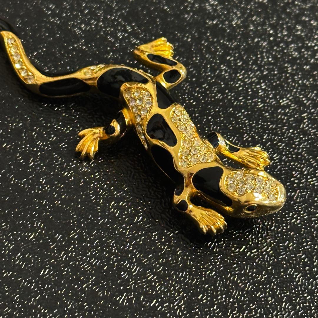 DIOR ヴィンテージ ブローチ トカゲ モチーフ アニマル レオパ