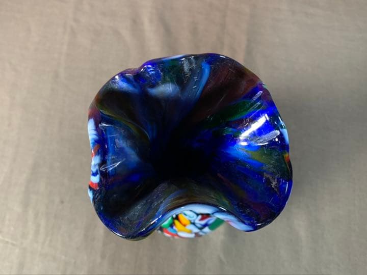 アンティーク　マルチカラー　ムラーノ ミルフィオリ　ベネチアンガラス花瓶