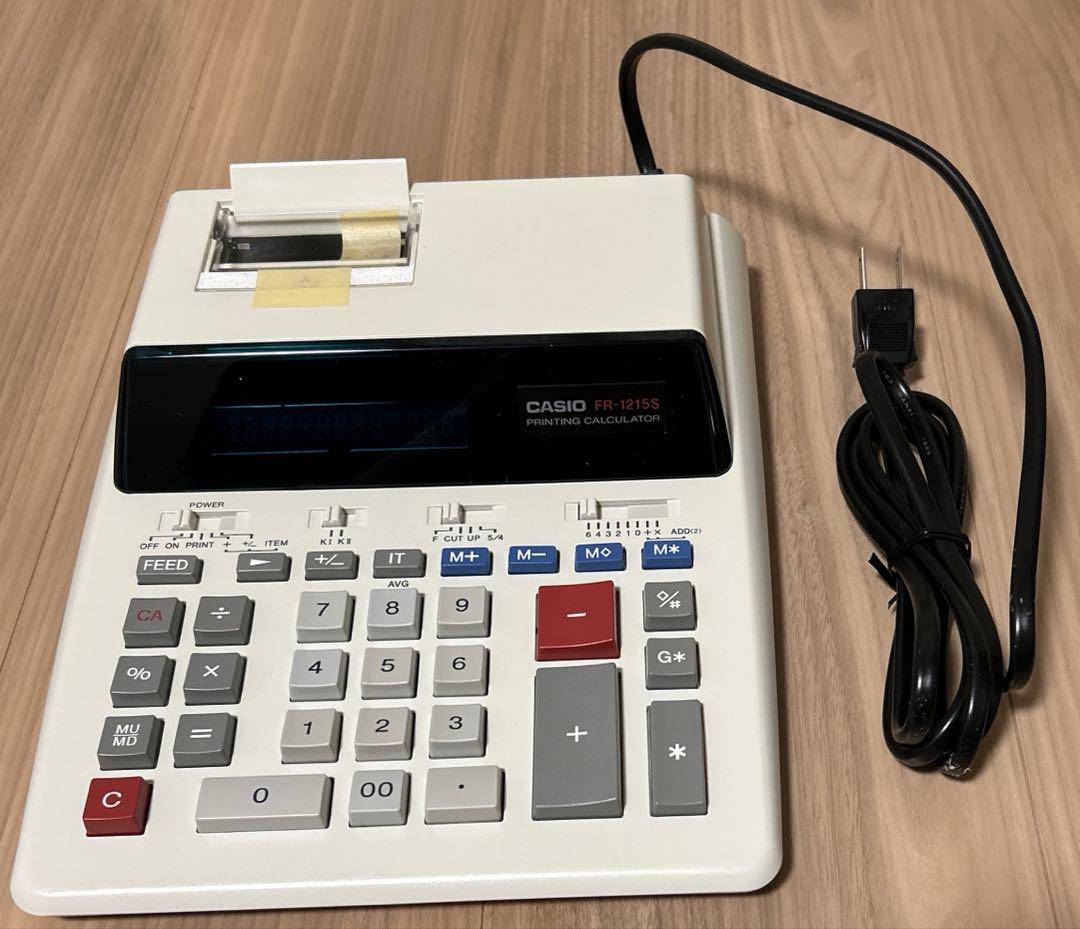 【アンティーク】カシオ、電子式記録計算機、電卓、プリンター付き、FR-1215S