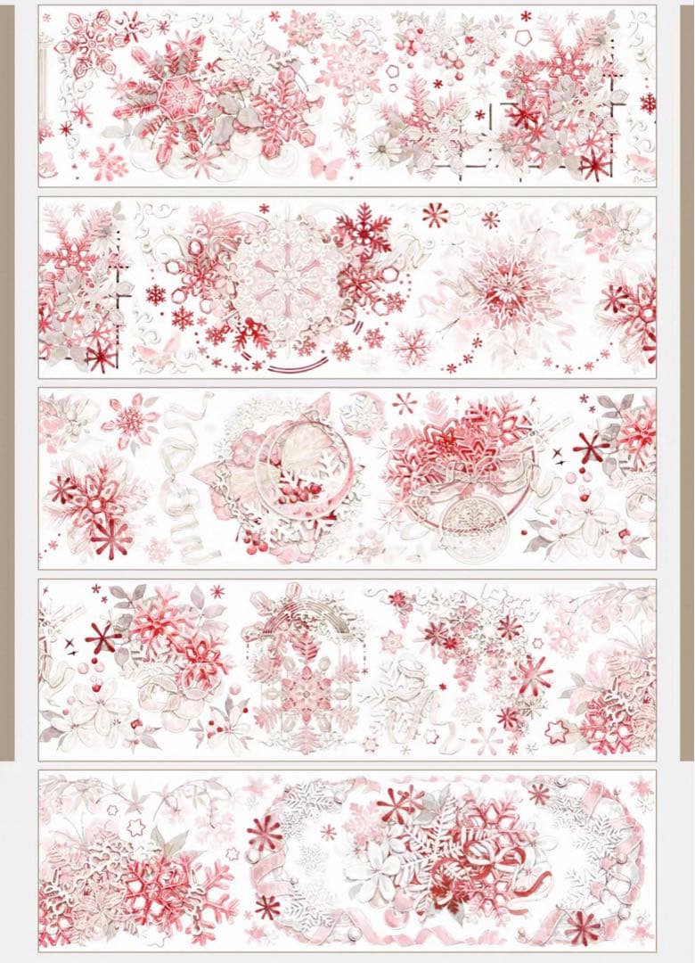 赤い雪の結晶 海外マステ 切り売り