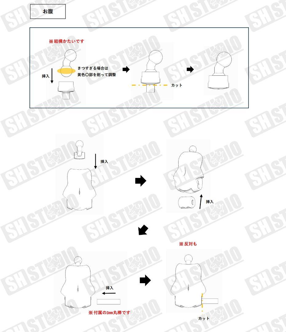 メガミデバイス用　カスタムセーラー服　袖、ボディパーツ①+②セット