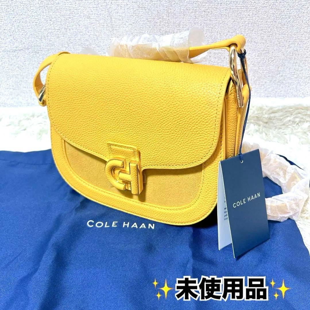 【新品】　タグ付き　コールハーン　ショルダーバッグ　黄色　牛革