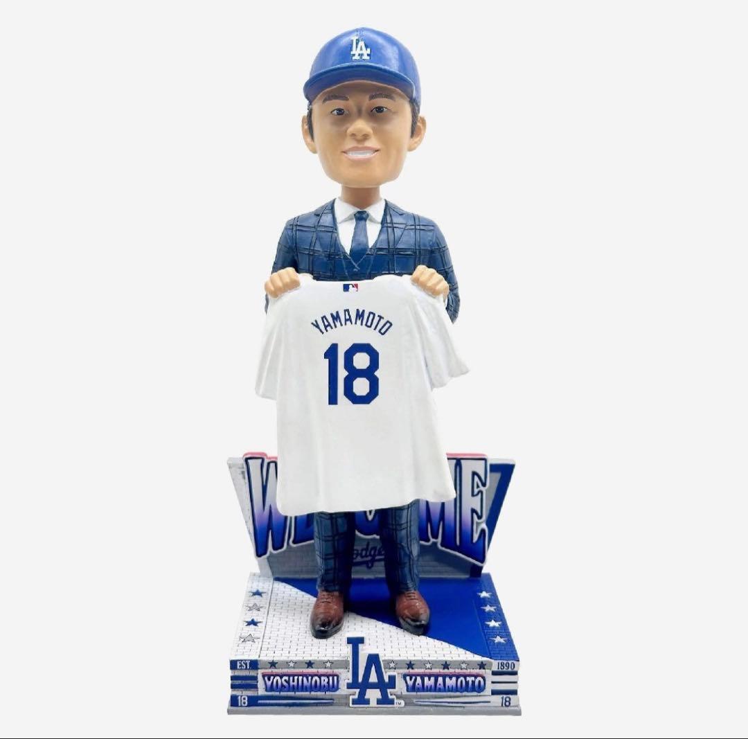 山本由伸 ドジャース 入団会見 限定版 箱入新品 バブルヘッド 首振り人形