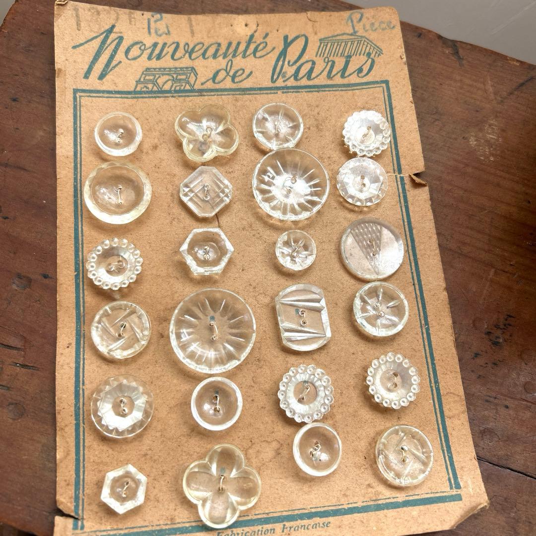 アンティーク　ガラスボタンシート