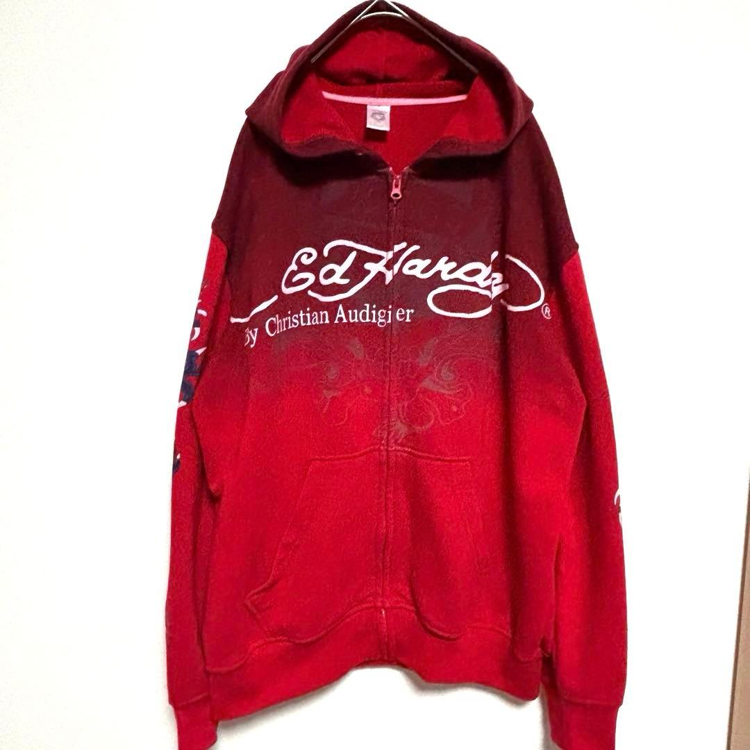 エドハーディー×クリスチャンオードジェ− フルジップパーカー　スカル　ドラゴン