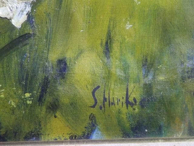 張替正次　直筆サイン『人物』キャンヴァスに油彩 1944年 10号 0501R