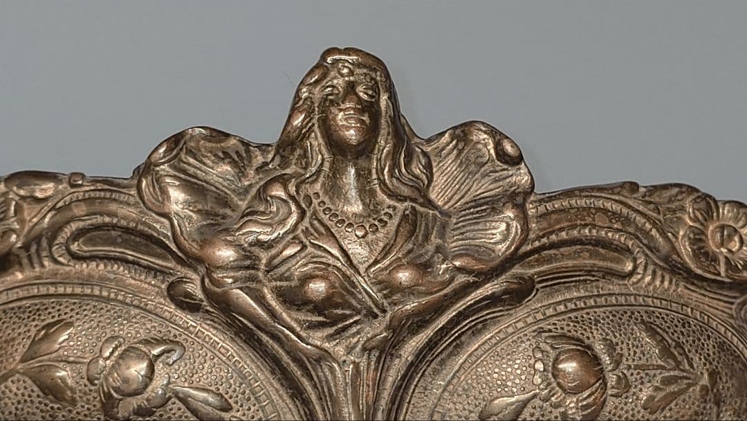 真鍮製アンティークジャルディニエール　アールヌーボーデザイン