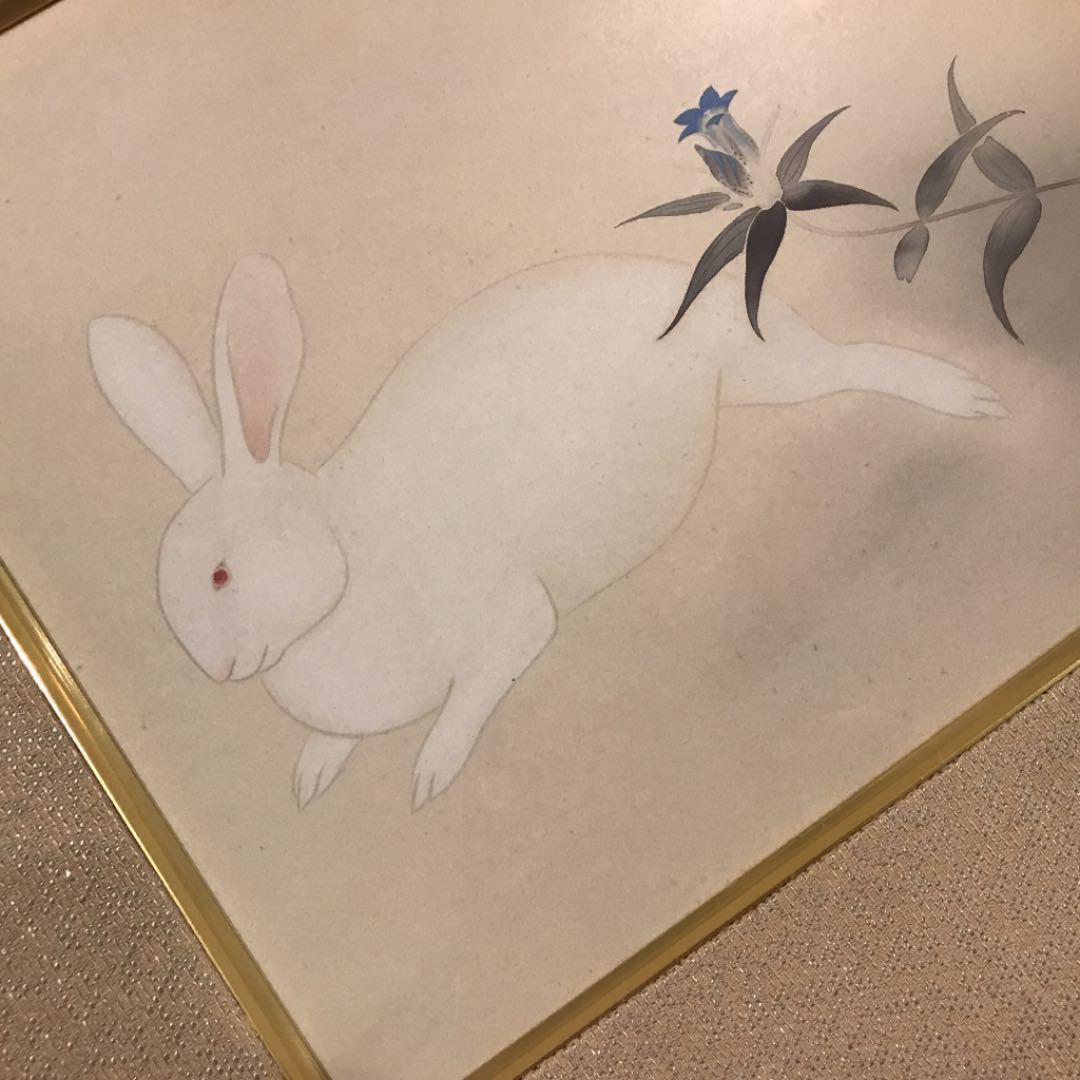 兎　絵画　色紙