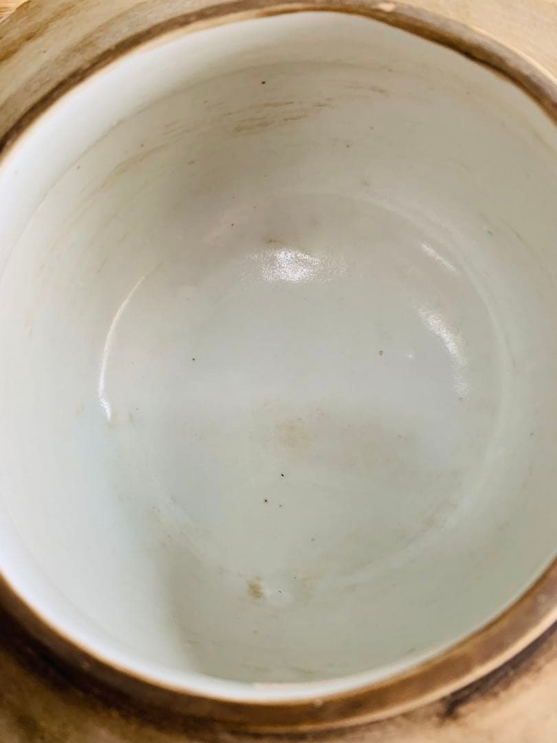 中国清時代染付大壺（銘があり)