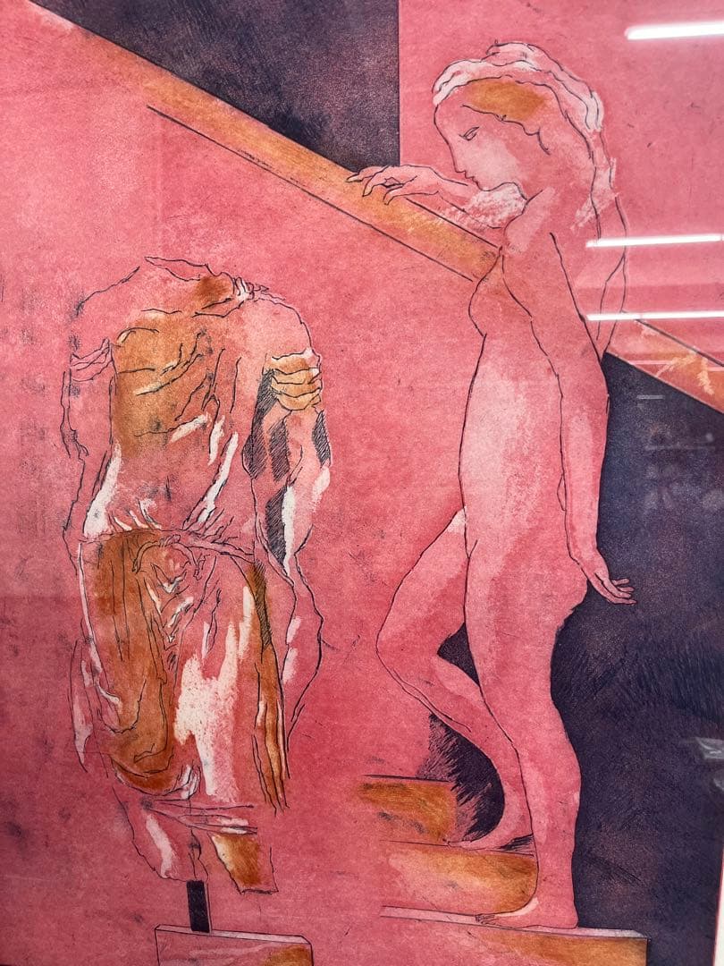 銅版画　ポール・ギヤマン　古代の彫像　直筆サイン