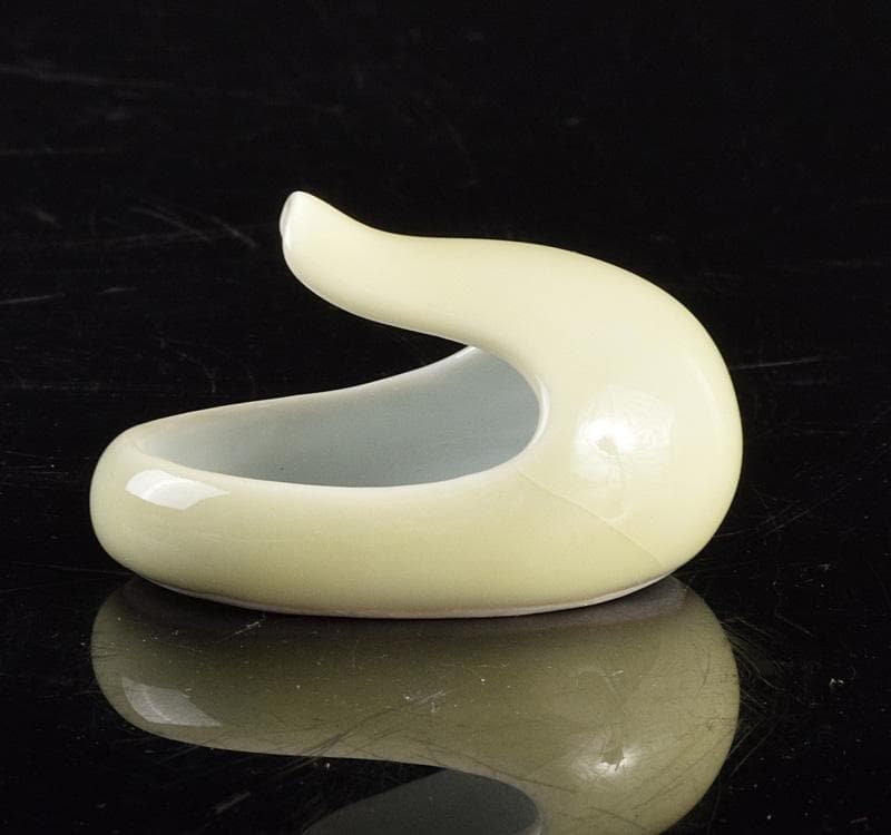 煎茶道具　三浦竹泉造　黄磁　巾座　共箱　V　R4935