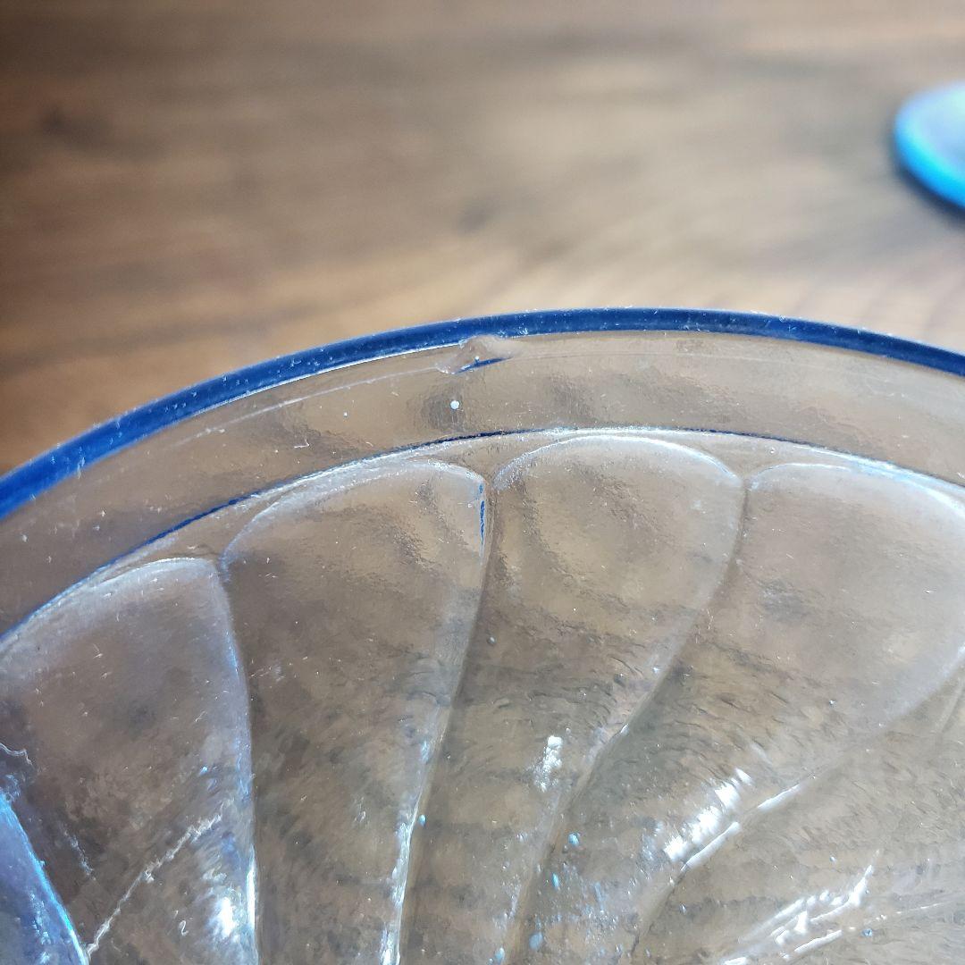 氷コップ　ガラス　アイスクリーム　レトロ　プレスガラス　2客