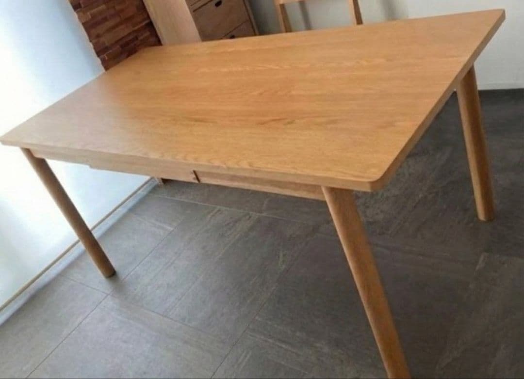 【関東圏限定】unico CRAFF ダイニングテーブル オーク材 W1600