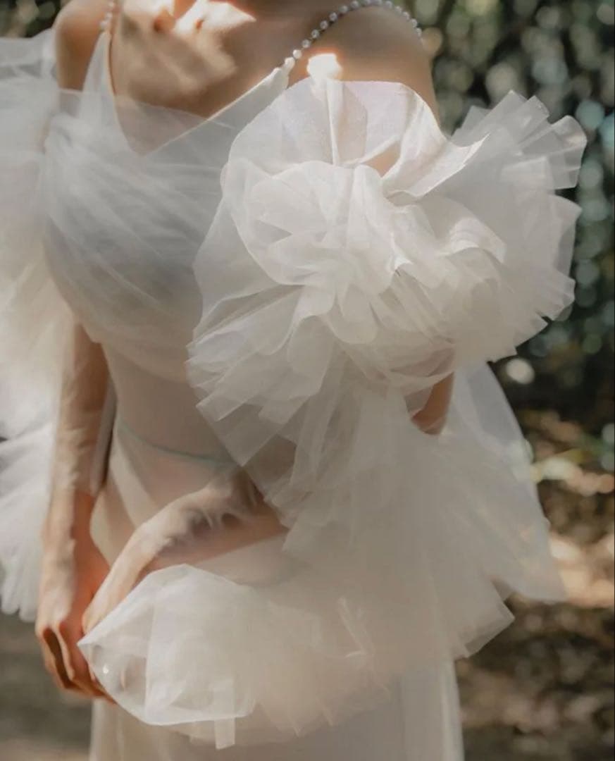チュールウェディングドレス