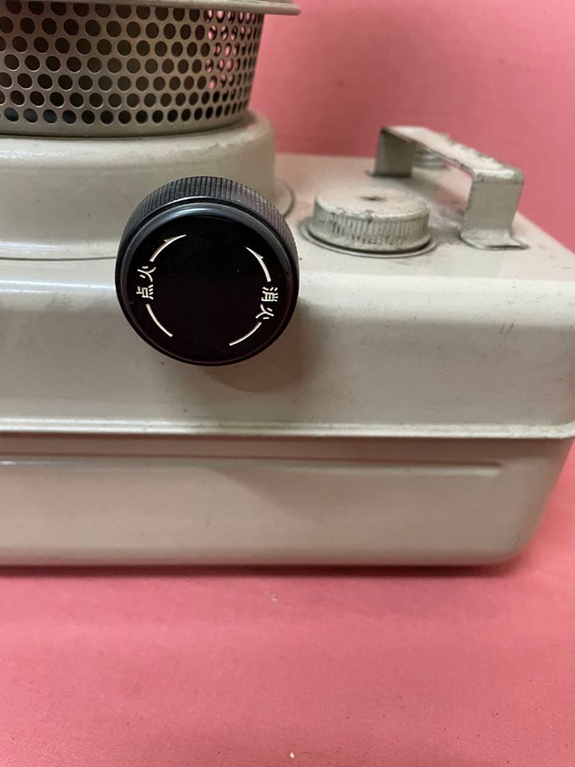 未動確品 昭和レトロ 金属製ストーブ 圧力計付き ブラック グレー