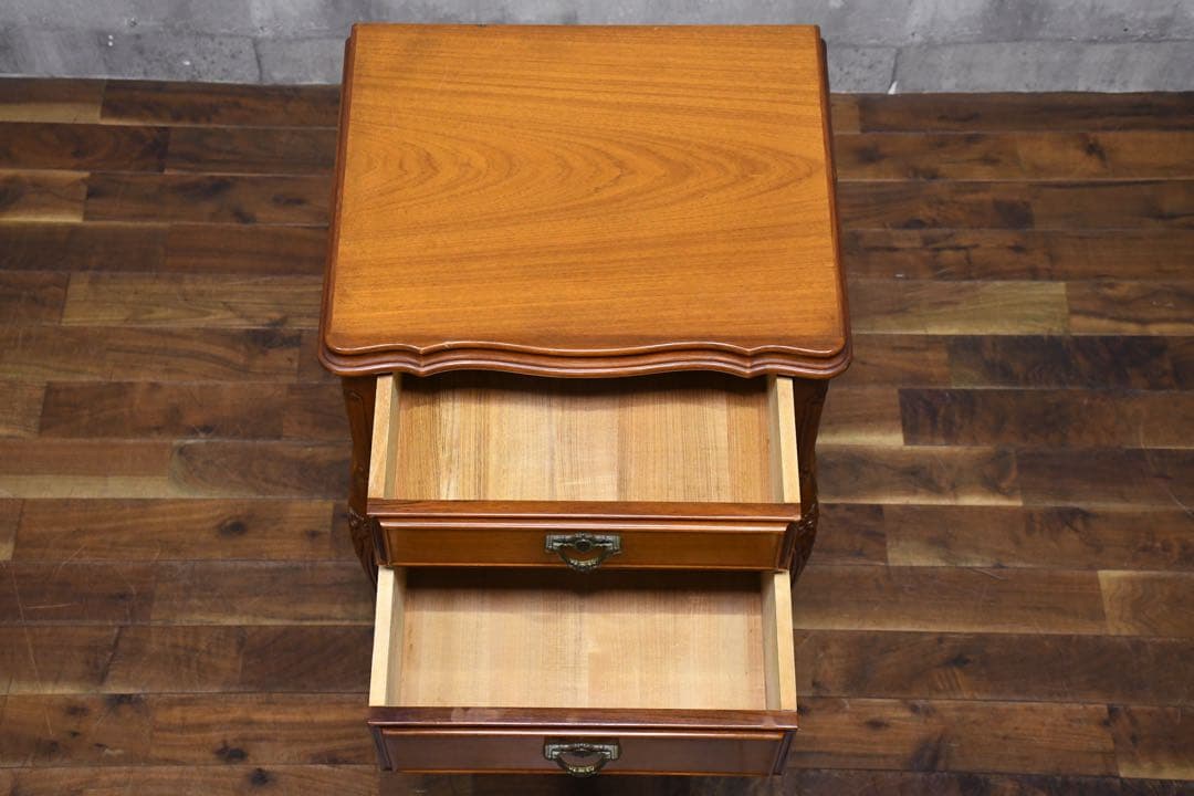 EDK101 フランスミラー 猫脚 レリーフ コンソールチェスト ランプテーブル