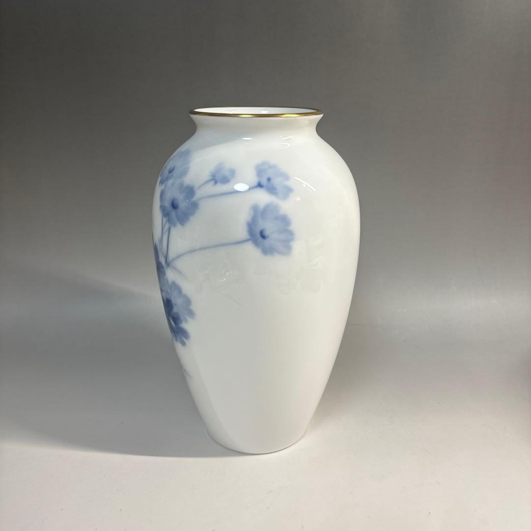 大倉陶園　ブルーコスモス　花入　花瓶　美品　廃盤品