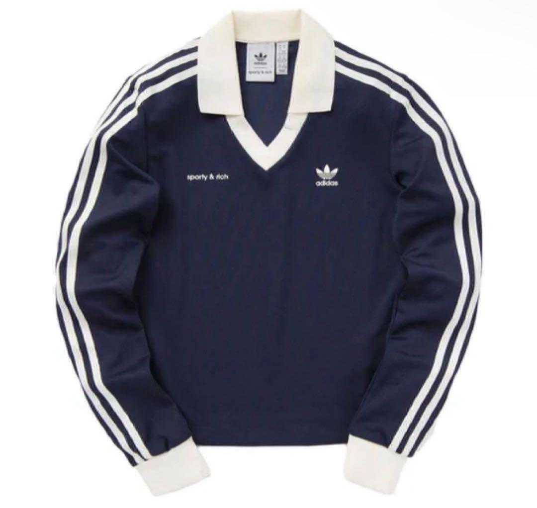 SPORTY & RICH 長袖サッカージャージー ネイビー 長袖 adidas