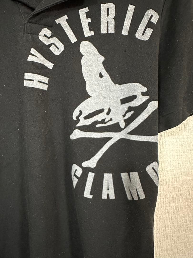 HYSTERIC GLAMOUR ブラック ポロシャツ ヒスガール　ヒステリック