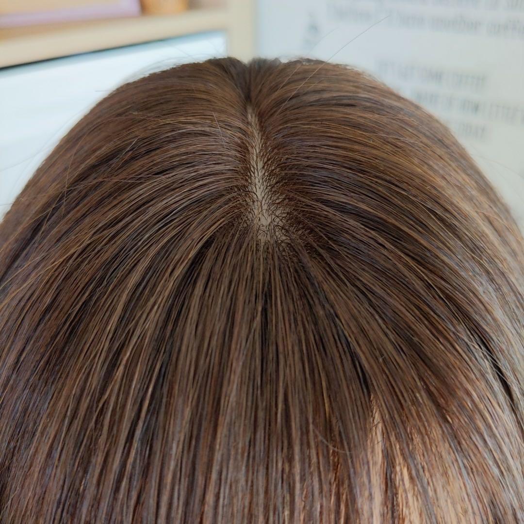 ★サラサラ高級人毛100%★ショート②　ブラウン　フルウイッグ　かわいいかつら