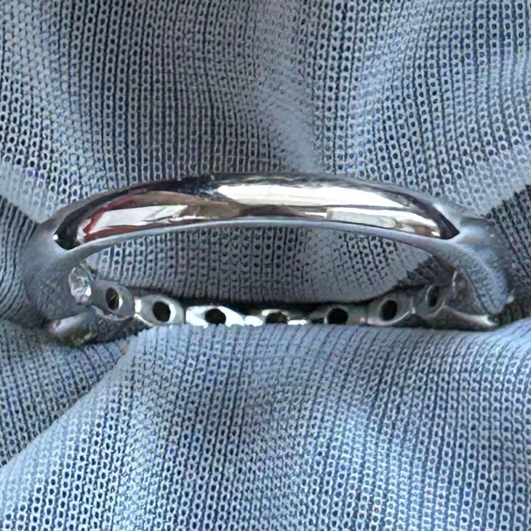 マリ　ガーネット　ホワイトトパーズ　ハーフエタニティ　リング　指輪　K18